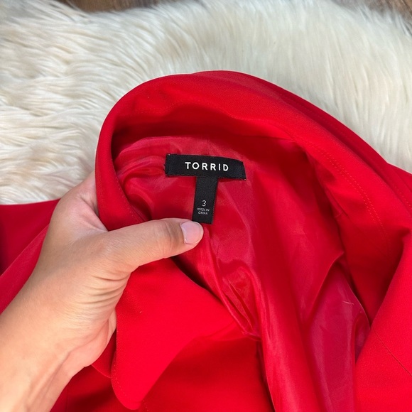TORRID Twill A-Line Trench Coat In Bright Red - Picture 6 of 6